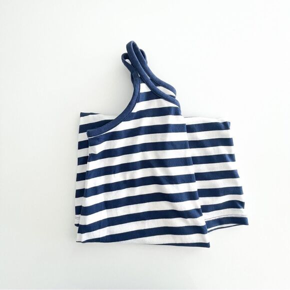 Gap Softspun Striped Dress Navy White Women's M Tall Double Spaghetti Strap NWT - Picture 7 of 7